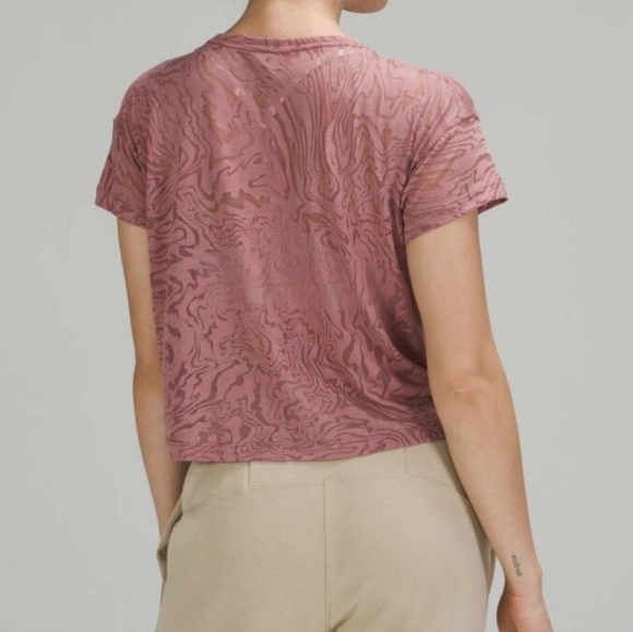 lululemon athletica Tops - Lululemon Cates Tee Veil Sheer In Spiced Chai, Med *Holes - Read*